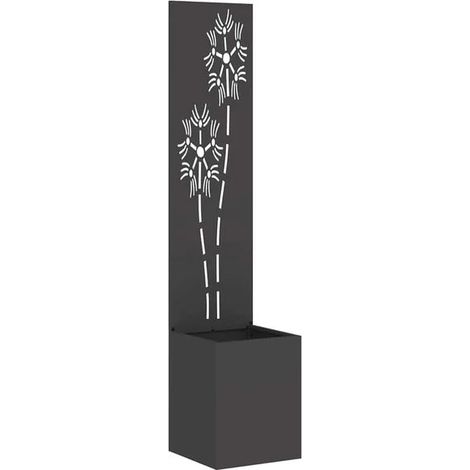 Paravent de jardin noir à motif floral 32 x 150 cm (1/5)