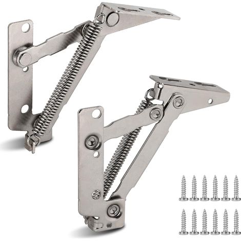 1 Paire Charnière Relevable Porte Placard 80° avec 12 Vis (1/5)