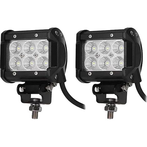 Barra de luz LED de trabajo, iluminación potente, construcción duradera, 2 focos de 18 W (1/2)