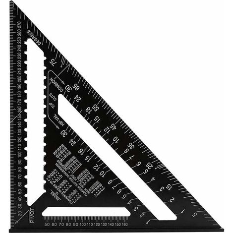 Escuadra triangular métrica profesional, 30 cm/300 mm, escuadra de carpintero de alta precisión, transportador de aleación de aluminio para carpintería, herramienta de medición de ángulos rápidos para (1/5)