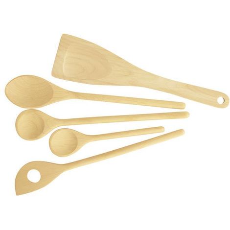 Cucharas y espátula de madera set de 5 piezas Woody Tescoma 637428 (1/2)
