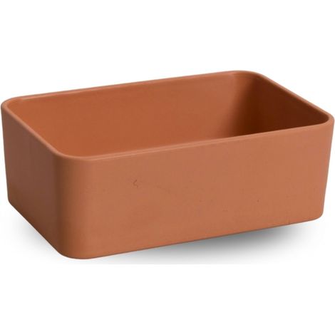 Mangeoire plastique rectangulaire simple beige CHICK'A (1/2)