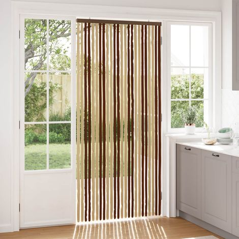 vidaXL Rideau anti-insectes en chenille Marron et beige 100 x 220 cm (1/5)