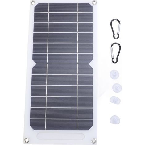Ortviai Panneau Solaire Portable 6 W avec 2 Ports USB – Charge Rapide, Silicium Monocristallin, Léger et Compact (1/5)