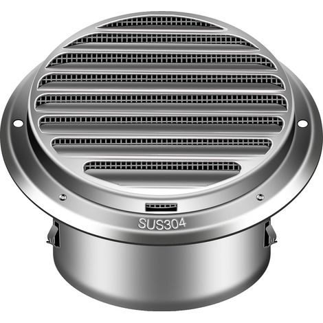 Griglia di ventilazione, acciaio inox 304, facile installazione, nera, 150 mm (1/2)