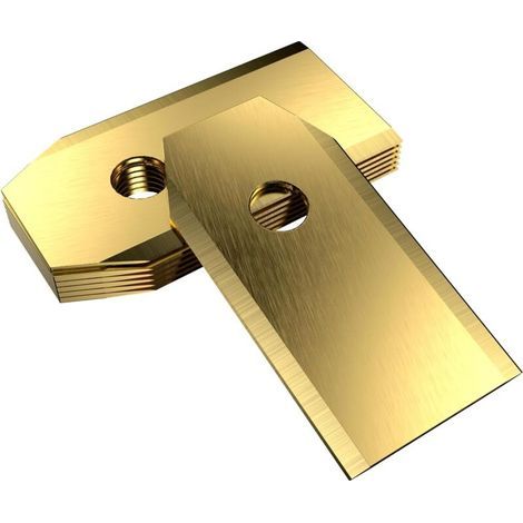 Ersatz-Rasenmähermesser aus Edelstahl – lange Lebensdauer – 1 Set mit 9 Messern, 35 x 18 x 0,75 mm, goldfarben (1/5)