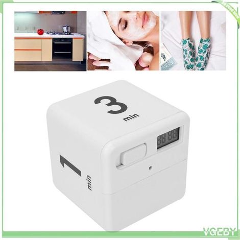 Minuteur - FAFEICY - Minuteur cube - Affichage digital - Blanc - Volume réglable (1/5)