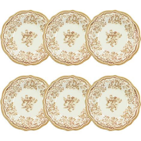 Lot de 6 assiettes creuses en grès 22cm, FAUSTINE