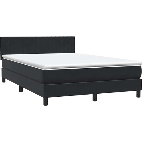 Maison Exclusive - Giroletto a Molle con Materasso Nero 160x210 cm in Velluto