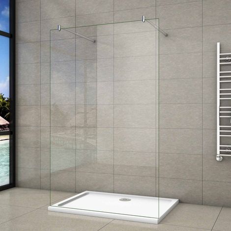 57.7x200cm+ mit 2  70-120cm Stabilisator 8mm Nano Sicherheitsglas Walk in Duschwand Duschabtrennung (1/5)
