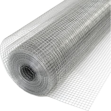 Rete Metallica per piante e animali Grata per Recinti e Barriere Ideale per il giardino voliere pollai conigliere etc Rotolo 25 m Altezza 100 cm Maglia 19x19mm Zincato a Caldo (1/5)