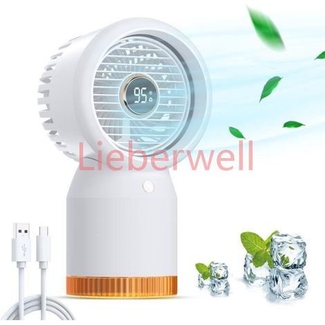 Climatiseur portatif de refroidisseur d'air, Ventilateur de bureau silencieux,4 Vitesses Réglables pour La Chambre, Bureau, Maison (1/4)