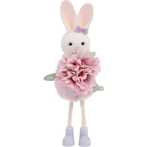 Easter Bunny Fabric Hanging Ornament - Spring Floral Party Decor (1/5)