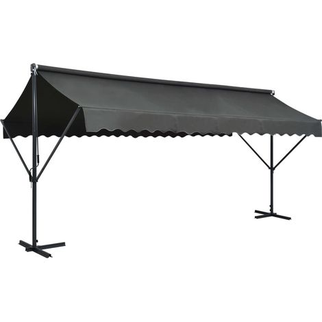 Auvent sur pied, Store Banne, Store double pente manuel 500 x 300 cm Anthracite LKOWF74275 (1/5)