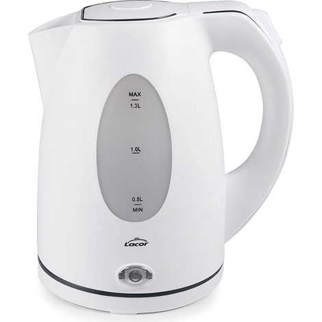 Hervidor de agua lacor electrico color blanco potencia 2000w capacidad 1,5 l