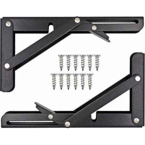 Neige-Equerre Pliable Etagere, XU,Tablette Murale Rabattable,Equerre Pliable Charge Lourde Consoles et Taquets pour éTagèRes Utilisé Destiné à éTabli, éTagèRe,8 Pouces - KZQ