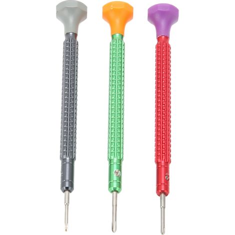 Jeu de 3 tournevis de réparation de montres, en alliage, portable, cruciforme, pour équipements électroniques (1/5)