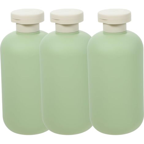Lot de 3 flacons shampoing 300 ml en plastique PE et PP, pratiques élégants, idéaux pour les