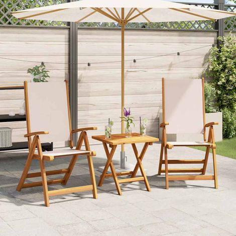 Gartenstühle 2 Stk. Klappbar Massivholz Akazie und Textilene