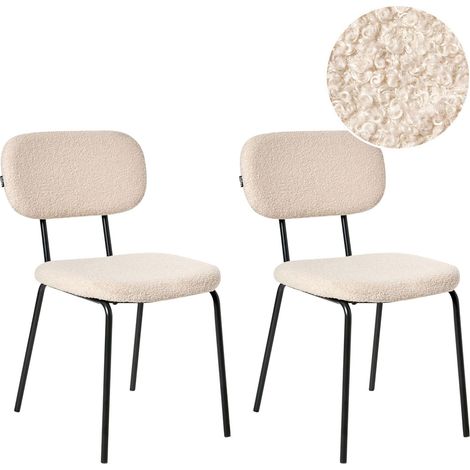 Set of 2 Chairs ADAIR Boucle Beige (1/5)