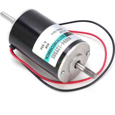 80W Hochgeschwindigkeits-Gleichstrommotor Micro CW CCW Dual-Ausgangswellen-Drehzahlregelung 12V XD60D9412Y50S (ohne Halterung) (1/5)