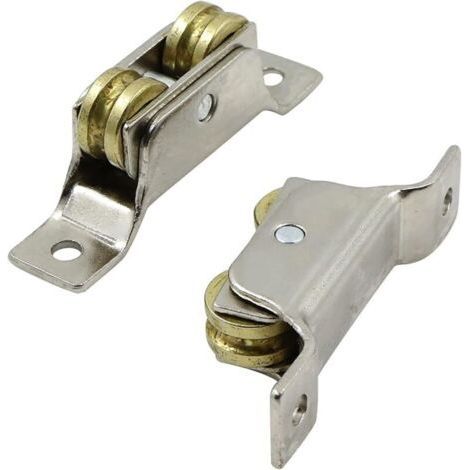 Roues Porte Coulissante Deux Roues - Roulettes De Fer, Fixe Rouleau Portail Rainure Support Roue à Rainure En U, Roulant Pour Voie Porte Coulissante Rouleau Verre 2pcs (1/4)