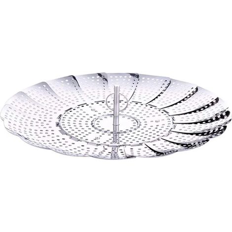 Panier vapeur pliable Insert vapeur réglable en acier inoxydable Cuiseur vapeur pour légumes pour casseroles de différentes tailles (1/4)