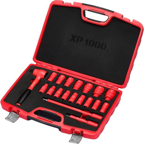 Draper 17671 XP1000 VDE Metric Socket Set, 1/2"" Sq. Dr. (19 Piece) (1/2)