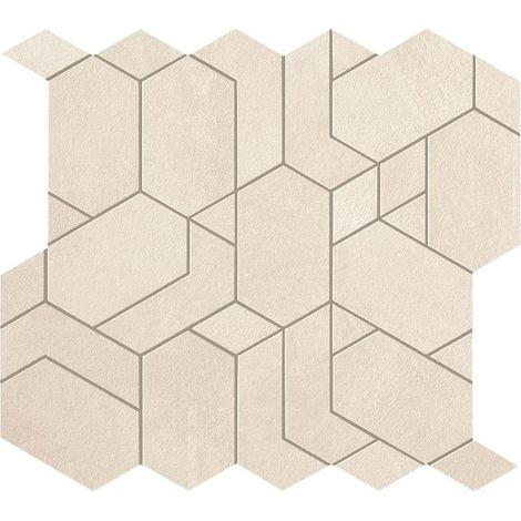 Mosaïque effet Béton Beige Ivoire Mix 33,5x31x0,9 cm Mat Vetrano - Mur intérieur (vendu par carton de 0,623 m²) - RO'MA CARRELAGE