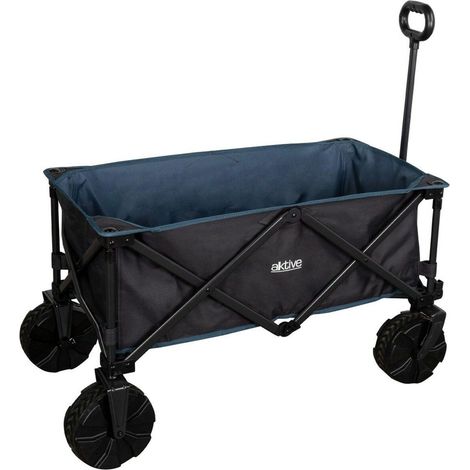 Aktive Faltbarer Strandwagen Blau und Schwarz Robust 91x49x56 cm