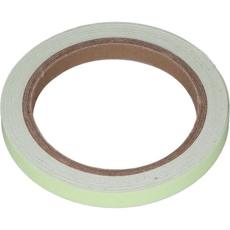 Ruban fluorescent vert 10m, brillant dans le noir après exposition à la lumière UV, pour murs lisses et escaliers, largeur 10mm/0.39in. (1/5)