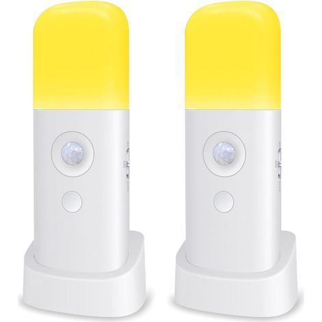 wiederaufladbare Nachtlichter mit Bewegungsmelder, 2000 mAh Akku, USB-Anschluss und 5 Helligkeitsstufen für Schlafzimmer und Badezimmer (1/5)