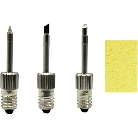 CSPARCV Set di 3 punte per saldatore in ottone con testina USB e punta per saldatore con interfaccia E10 per stazioni di saldatura. (1/4)