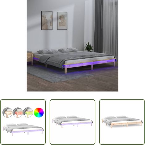 LED-Leuchten - Massivholzbett mit LEDs 180x200 cm (1/5)