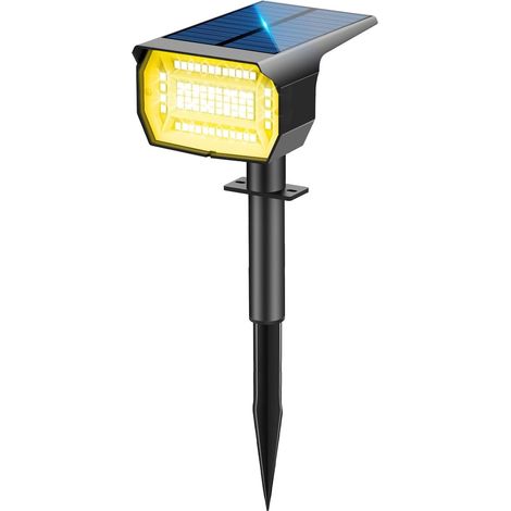 Spot Solaire Exterieur 72LED, 3 Modes IP67 Étanche Lampes Solaires Exterieures Jardin, 3000K Fonction 2 en 1 Spot Exterieur Pour Cour, Clôture, Chemin, Allée, Porche, Jardin, etc. (1/5)
