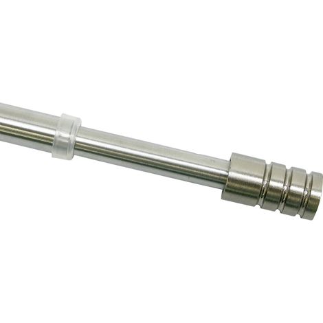 Gardinia Asta Cilindrica per Tende, Metallo, Effetto Acciaio Inox, 80-110 cm (1/4)