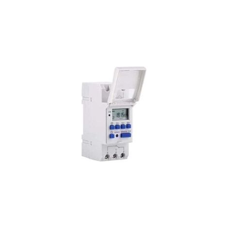 Temporizador digital programable, temporizador semanal con pantalla LCD y programación, temporizador programable para carril DIN (220 V) - Crezuo (1/4)
