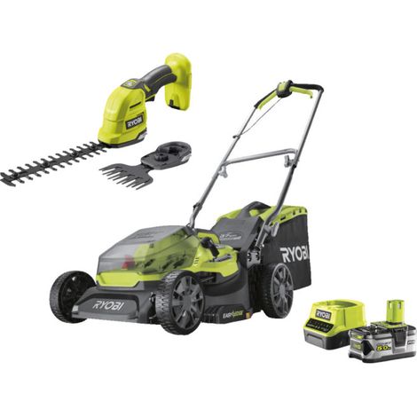 Pack Tondeuse et Cisaille 18V RYOBI - Batterie 5,0Ah et Chargeur - RY18LMX37AGSA-150