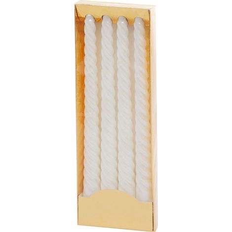 Kerze MagicHome Weihnachten, 25 cm, Packung 4 Stk., weiß, spiralförmig, gedreht (1/4)