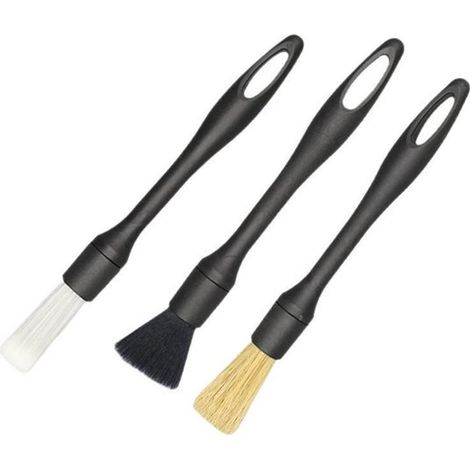Juego de 3 cepillos para coche，cepillos reemplazables，cepillos de limpieza detallados para coches，adecuados para limpiar salpicaderos (1/5)