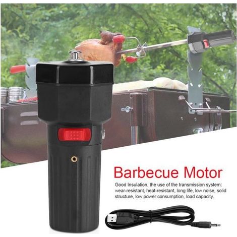 Barbecue Moteur Moteur de Barbecue BBQ Moteur Électrique Moteur Tourne Broche avec Câble USB pour Extérieur Pique-Nique Cuisine (1/4)