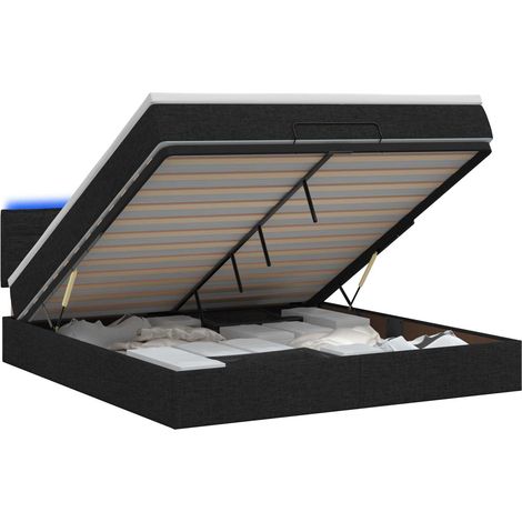 Maison Exclusive - Letto Ottomano con Materasso e LED Nero 140 x 200 cm Tessuto (1/5)