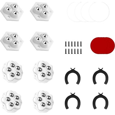 8 Pcs Mini Caster Wheel for Office Chair 360° Rotatable (1/5)