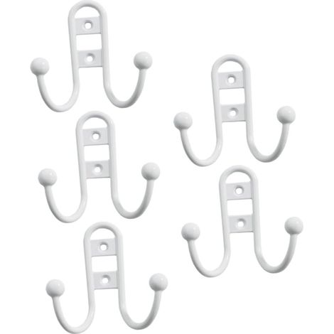 Lot de 5 patères murales patères doubles crochets