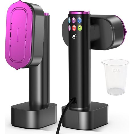 Machine à vapeur portable pour vêtements 2 en 1, 6 modes de vapeur, équipée de 6 modes de vapeur, système d'auto - nettoyage, chauffage rapide, poignée rotative, idéale pour la maison et les voyages (1/5)