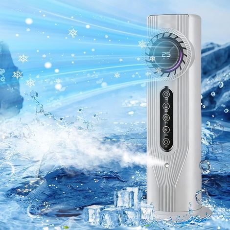 Rafraîchisseur d’air portable 3-en-1 100ml air cooler LED 6h minuterie(Blanc) (1/5)