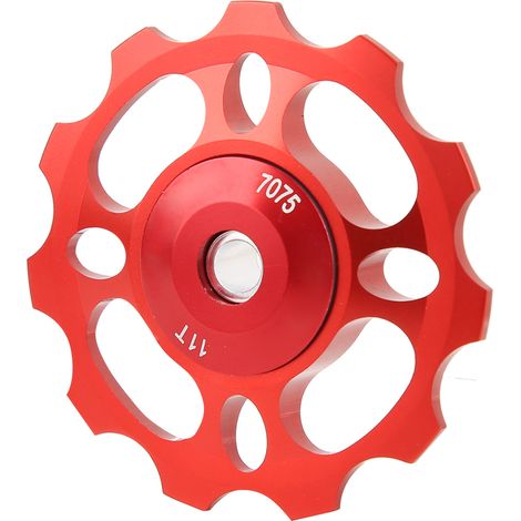 Galet de dérailleur arrière en alliage d'aluminium CNC avec roulement céramique pour VTT, rouge, 11 dents (1/5)