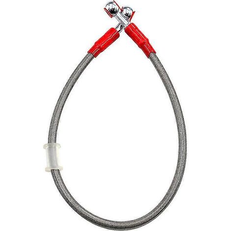 Gaine tressée en acier renforcée pour durites de frein, d'embrayage et d'huile de moto (6 couleurs disponibles) - 50 cm, 60 cm, 65 cm - Argentée (50 cm) (1/5)