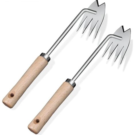 Outil de désherbage portable en acier inoxydable, outil de désherbage manuel pour le jardinage, la cour, la plantation et le désherbage (1/5)