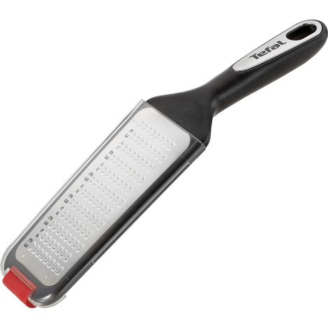 1 - Râpe à main - Acier inoxydable - Lame double sens avec patin antidérapant - Pour légumes et fromages - Noir et rouge - 5,3 cm (1/5)